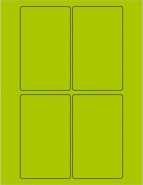 Tape Logic - 5" Long, Fluorescent Green Paper Laser Label - For Laser Printers - USA Tool & Supply