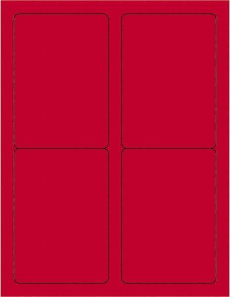 Tape Logic - 5" Long, Fluorescent Red Paper Laser Label - For Laser Printers - USA Tool & Supply