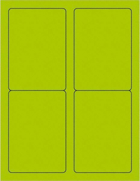Tape Logic - 5" Long, Fluorescent Green Paper Laser Label - For Laser Printers - USA Tool & Supply