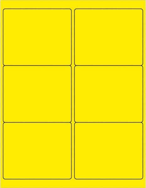 Tape Logic - 4" Long, Fluorescent Yellow Paper Laser Label - For Laser Printers - USA Tool & Supply