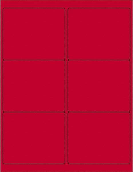 Tape Logic - 4" Long, Fluorescent Red Paper Laser Label - For Laser Printers - USA Tool & Supply