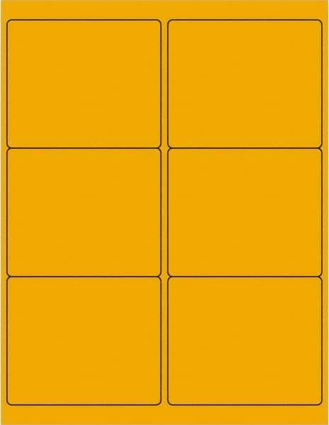 Tape Logic - 4" Long, Fluorescent Orange Paper Laser Label - For Laser Printers - USA Tool & Supply