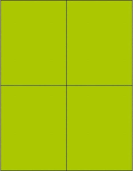 Tape Logic - 5-1/2" Long, Fluorescent Green Paper Laser Label - For Laser Printers - USA Tool & Supply