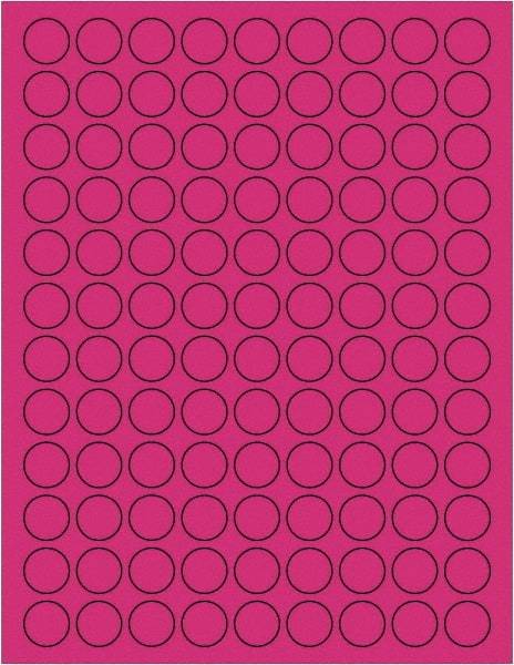 Tape Logic - 3/4" Long, Fluorescent Pink Paper Laser Label - For Laser Printers - USA Tool & Supply