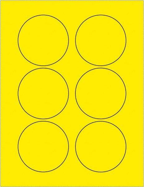 Tape Logic - 3" Long, Fluorescent Yellow Paper Laser Label - For Laser Printers - USA Tool & Supply