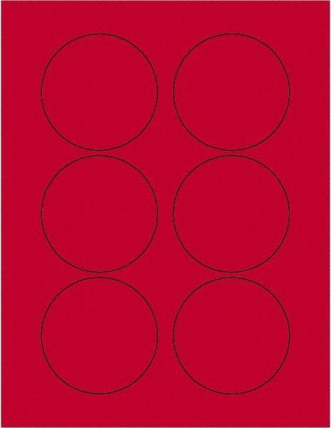 Tape Logic - 3" Long, Fluorescent Red Paper Laser Label - For Laser Printers - USA Tool & Supply