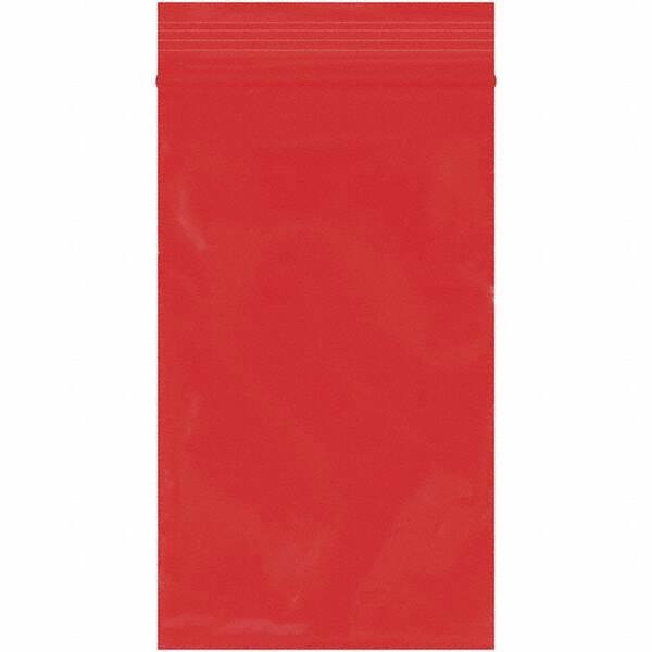 Value Collection - 3 x 5", 2 mil Reclosable Polybags - Red - USA Tool & Supply
