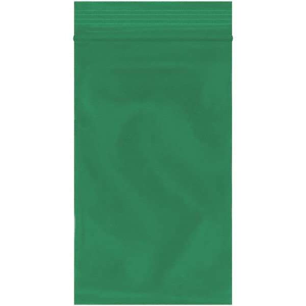 Value Collection - 3 x 5", 2 mil Reclosable Polybags - Green - USA Tool & Supply