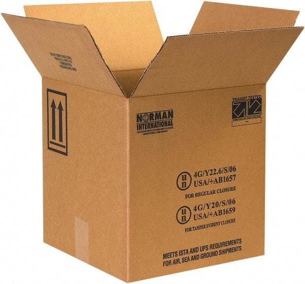 Made in USA - 12-1/4" Wide x 12-1/4" Long x 12-3/4" High Rectangle Corrugated Shipping Box - 1 Wall, Kraft (Color), 95 Lb Capacity - USA Tool & Supply