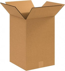 Made in USA - 12" Wide x 12" Long x 18" High Rectangle Heavy Duty Corrugated Box - 2 Walls, Kraft (Color), 100 Lb Capacity - USA Tool & Supply