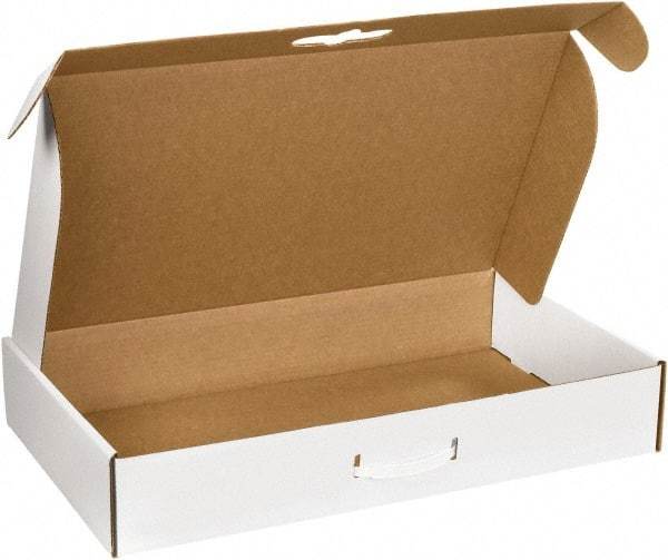 Made in USA - 14" Wide x 24" Long x 4" High Rectangle Corrugated Shipping Box - 1 Wall, White - USA Tool & Supply