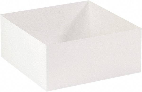 Made in USA - 14" Wide x 14" Long x 6" High Square Chipboard Box - 1 Wall, White - USA Tool & Supply