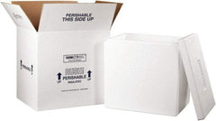 Made in USA - 14" Wide x 18" Long x 19" High Rectangle Insulated Box - 1 Wall, White - USA Tool & Supply