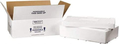 Made in USA - 11-1/2" Wide x 19-1/2" Long x 4-1/8" High Rectangle Insulated Box - 1 Wall, White - USA Tool & Supply