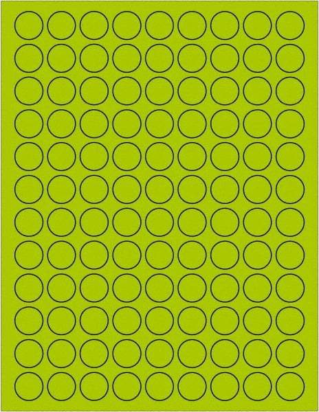 Tape Logic - 3/4" Long, Fluorescent Green Paper Laser Label - For Laser Printers - USA Tool & Supply