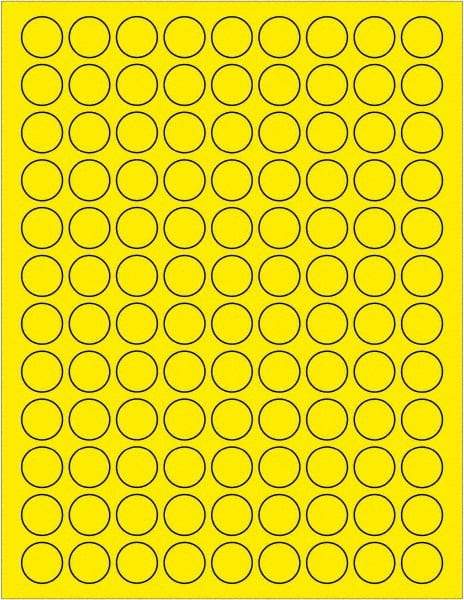 Tape Logic - 3/4" Long, Fluorescent Yellow Paper Laser Label - For Laser Printers - USA Tool & Supply