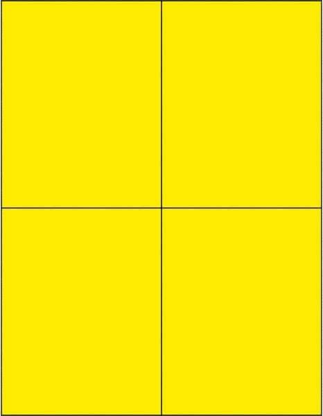 Tape Logic - 5-1/2" Long, Fluorescent Yellow Paper Laser Label - For Laser Printers - USA Tool & Supply