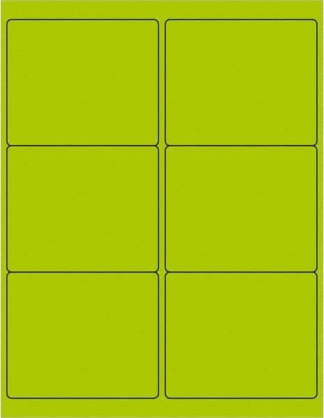 Tape Logic - 4" Long, Fluorescent Green Paper Laser Label - For Laser Printers - USA Tool & Supply