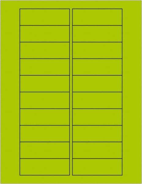 Tape Logic - 3" Long, Fluorescent Green Paper Laser Label - For Laser Printers - USA Tool & Supply