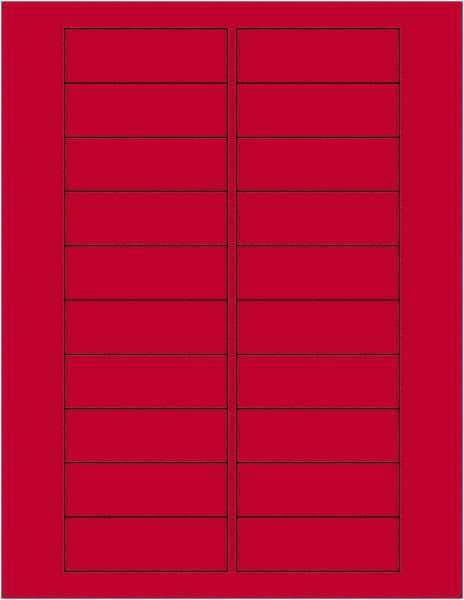 Tape Logic - 3" Long, Fluorescent Red Paper Laser Label - For Laser Printers - USA Tool & Supply
