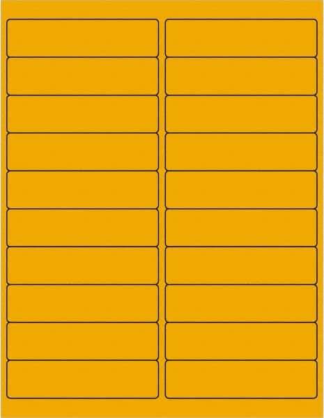 Tape Logic - 4" Long, Fluorescent Orange Paper Laser Label - For Laser Printers - USA Tool & Supply