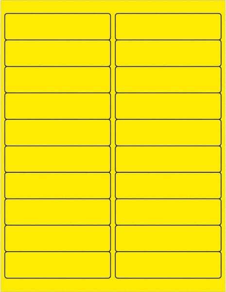 Tape Logic - 4" Long, Fluorescent Yellow Paper Laser Label - For Laser Printers - USA Tool & Supply