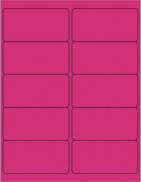 Tape Logic - 4" Long, Fluorescent Pink Paper Laser Label - For Laser Printers - USA Tool & Supply