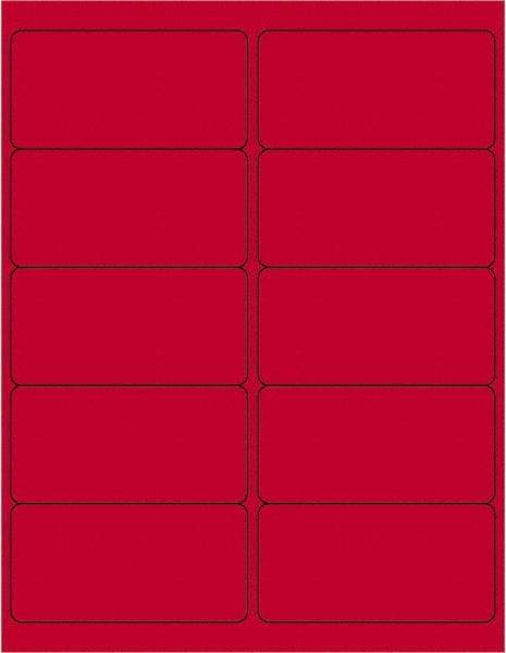 Tape Logic - 4" Long, Fluorescent Red Paper Laser Label - For Laser Printers - USA Tool & Supply