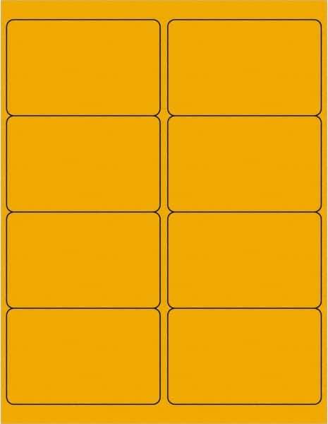 Tape Logic - 4" Long, Fluorescent Orange Paper Laser Label - For Laser Printers - USA Tool & Supply