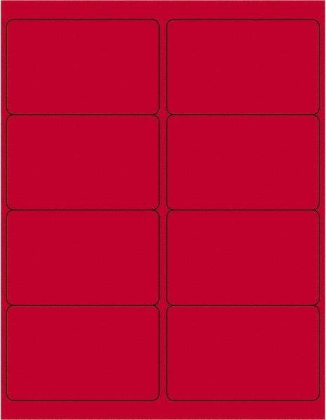 Tape Logic - 4" Long, Fluorescent Red Paper Laser Label - For Laser Printers - USA Tool & Supply