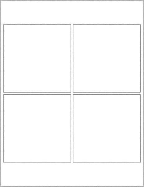 Tape Logic - 4" Long, White Paper Laser Label - For Laser Printers - USA Tool & Supply