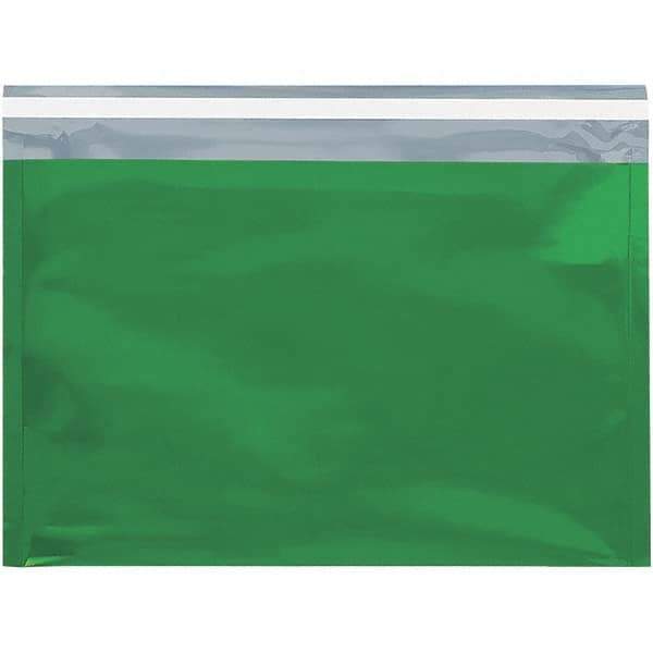 Value Collection - 12-3/4" Long x 9-1/2" Wide Peel-Off Self-Seal Metallic Mailer - Green - USA Tool & Supply