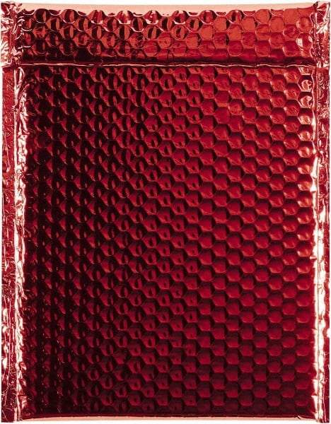 Made in USA - 11-1/2" Long x 9" Wide Peel-Off Self-Seal Bubble Mailer - Red - USA Tool & Supply