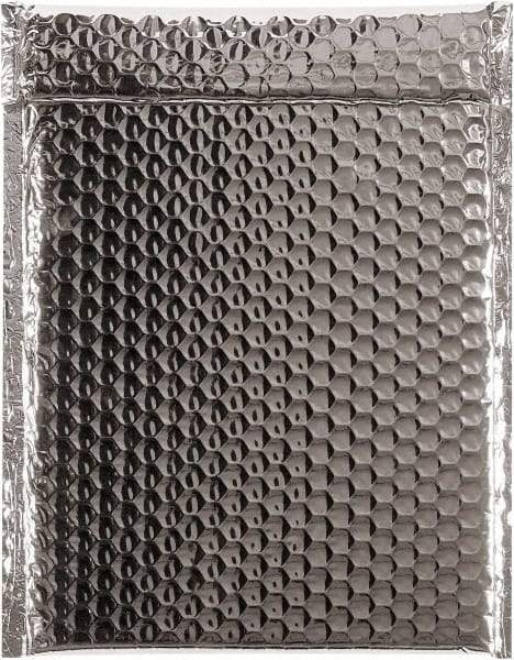 Made in USA - 11-1/2" Long x 9" Wide Peel-Off Self-Seal Bubble Mailer - Silver - USA Tool & Supply