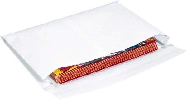 Made in USA - 15" Long x 10" Wide Peel-Off Self-Seal Expandable Envelope - White - USA Tool & Supply