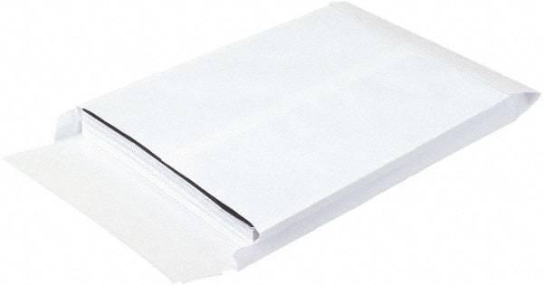 Made in USA - 13" Long x 10" Wide Peel-Off Self-Seal Expandable Envelope - White - USA Tool & Supply