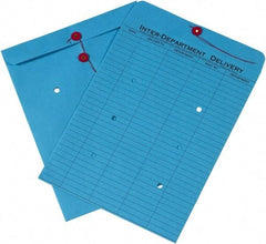 Made in USA - 13" Long x 10" Wide Draw String Inter-Department Envelope - Blue - USA Tool & Supply