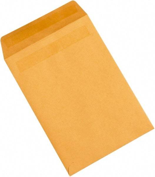 Made in USA - 10-1/2" Long x 7-1/2" Wide Self Seal Natural Kraft Envelope - Kraft - USA Tool & Supply
