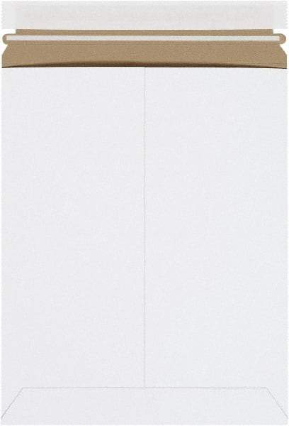 Made in USA - 12-1/4" Long x 9-3/4" Wide Peel-Off Self-Seal Flat Mailer - White - USA Tool & Supply