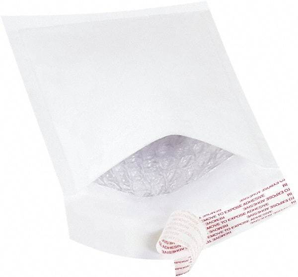 Value Collection - 8" Long x 4" Wide Peel-Off Self-Seal Bubble Mailer - White - USA Tool & Supply