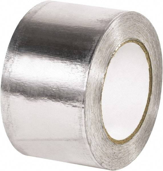 Made in USA - 3" x 60 Yds Silver Foil Tape - 5 mil, Acrylic Adhesive, Aluminum Foil Backing - USA Tool & Supply