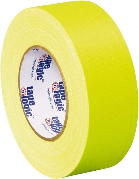 Tape Logic - 2" x 50 Yds Fluorescent Yellow Gaffers Tape - 11 mil, Rubber Adhesive - USA Tool & Supply