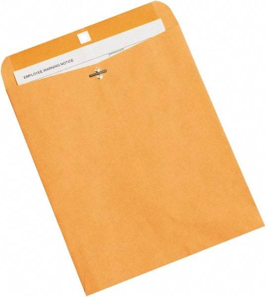 Made in USA - 12" Long x 10" Wide Clasp Brown Kraft Envelope - Kraft - USA Tool & Supply