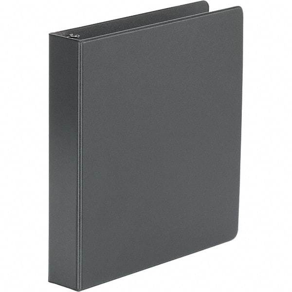 UNIVERSAL - 275 Sheet Capacity, 8-1/2 x 11", Non-View Ring Binder - Polypropylene, Black - USA Tool & Supply