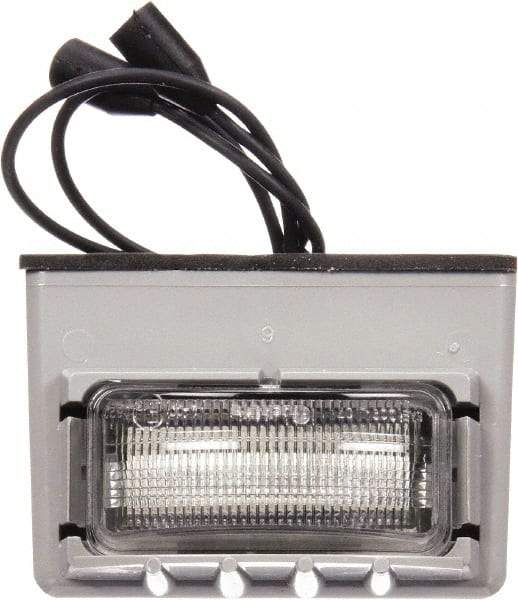 Truck-Lite - 2" Long, Clear LED License Light - 12 Volts, Includes LED Light, Bracket, Gasket - USA Tool & Supply