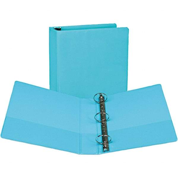 Samsill - 400 Sheet Capacity, 8-1/2 x 11", View Ring Binder - Vinyl Covered Chipboard, Turquoise - USA Tool & Supply
