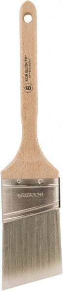 Wooster Brush - 2-1/2" Oval/Angle Polyester Angular Brush - 2-15/16" Bristle Length, 6-1/2" Wood Fluted Handle - USA Tool & Supply