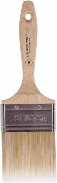Wooster Brush - 3" Flat Polyester Varnish Brush - 2-15/16" Bristle Length, 5-9/16" Wood Beavertail Handle - USA Tool & Supply