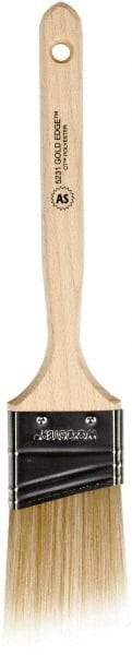 Wooster Brush - 2" Angled Polyester Angular Brush - 2-11/16" Bristle Length, 6-9/16" Wood Fluted Handle - USA Tool & Supply