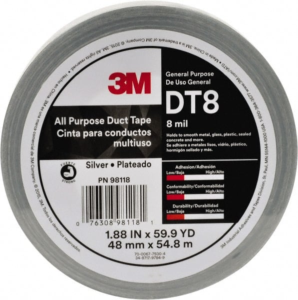 3M - 54.8m x 2" x 11 mil Black Polyethylene Film Duct Tape - USA Tool & Supply